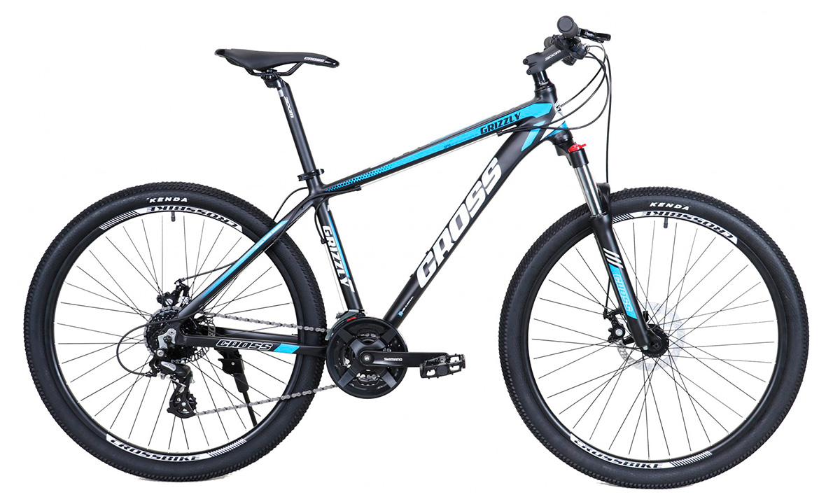 Фотография Велосипед Cross Grizzly 27.5" 2021, размер М, Черно-синий